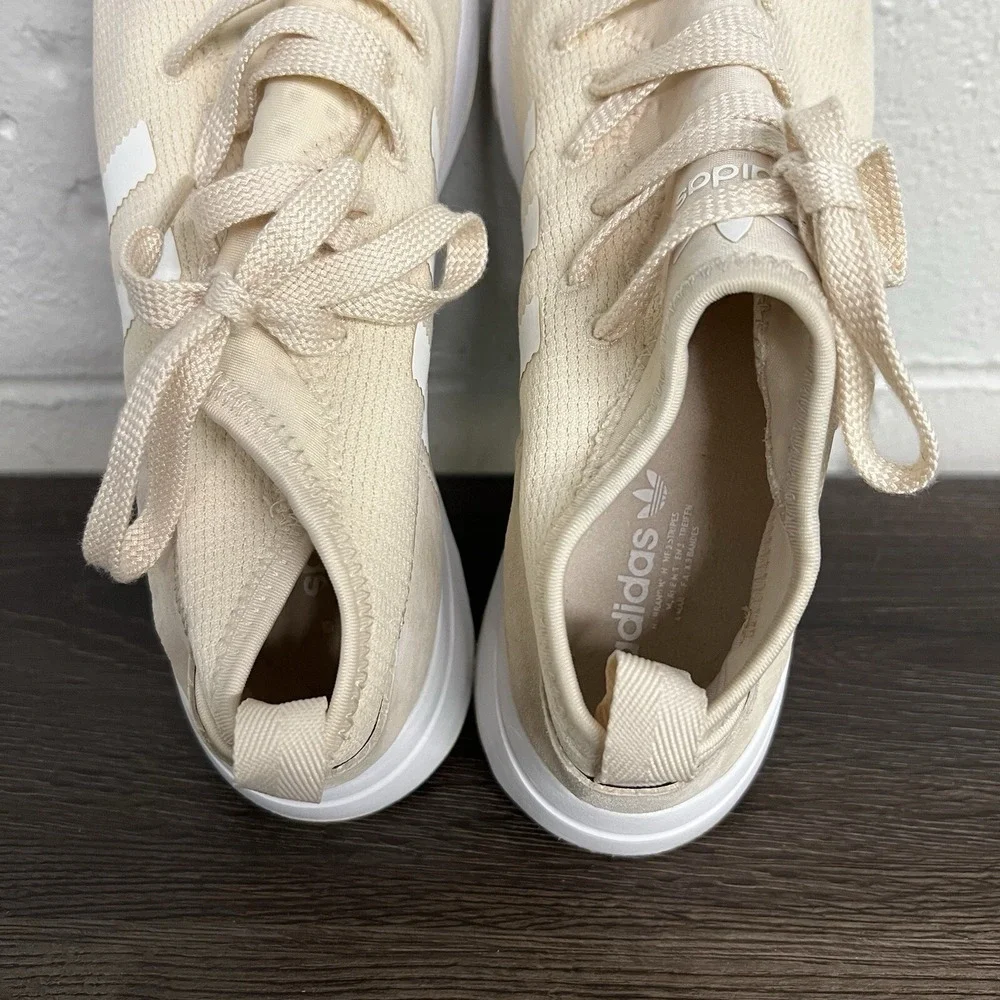 Adidas Womens Originals Flashback Tennis Shoes Beige BY9642 Lace Up Low Top 10 M